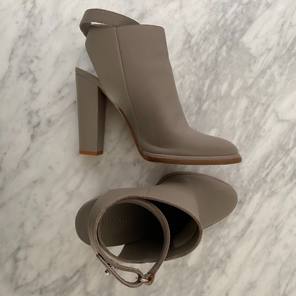Vince grey block heel bootie - size 9.5